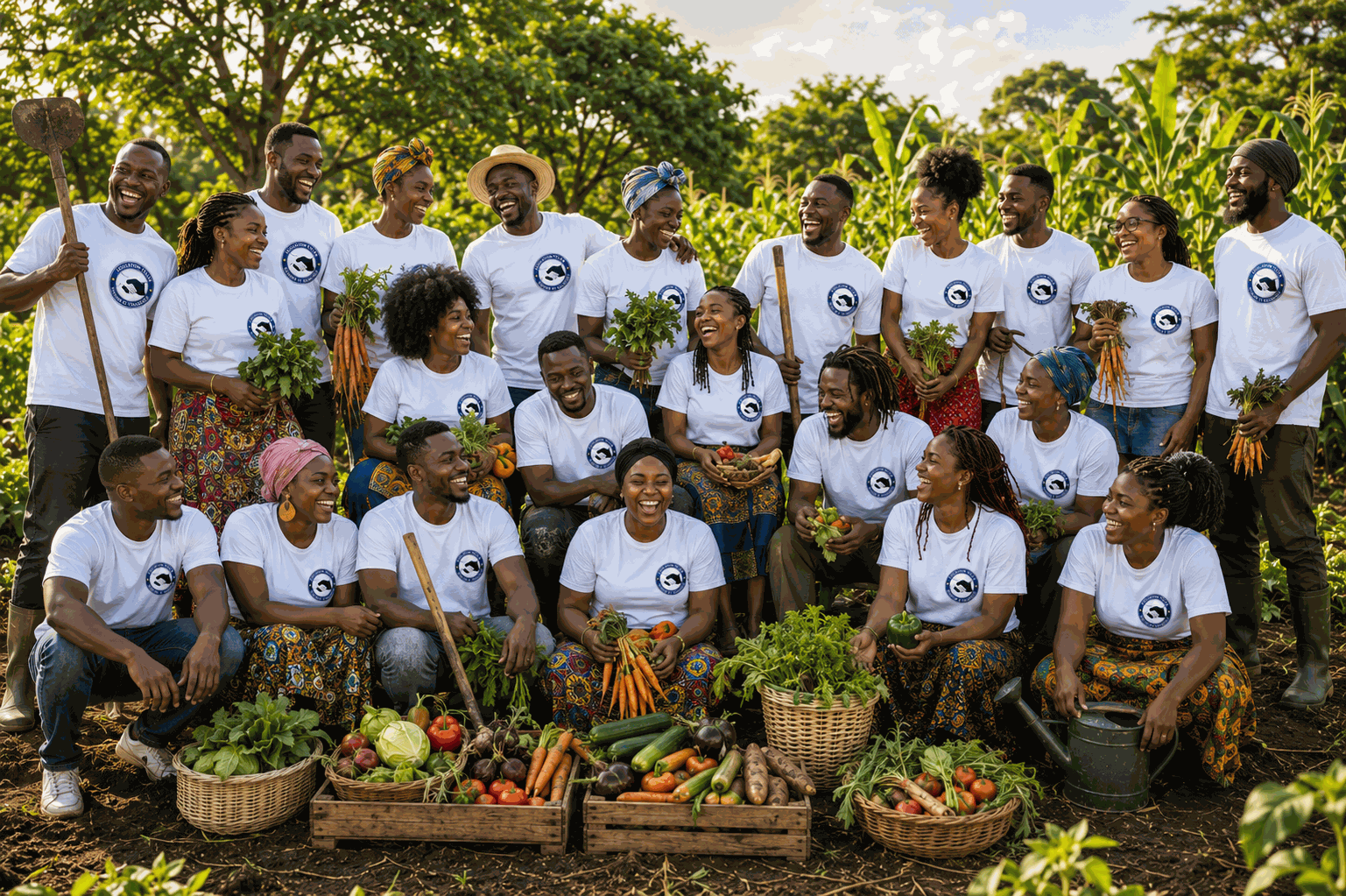 Membres de l’Association Yélian dans une action collective agricole et solidaire