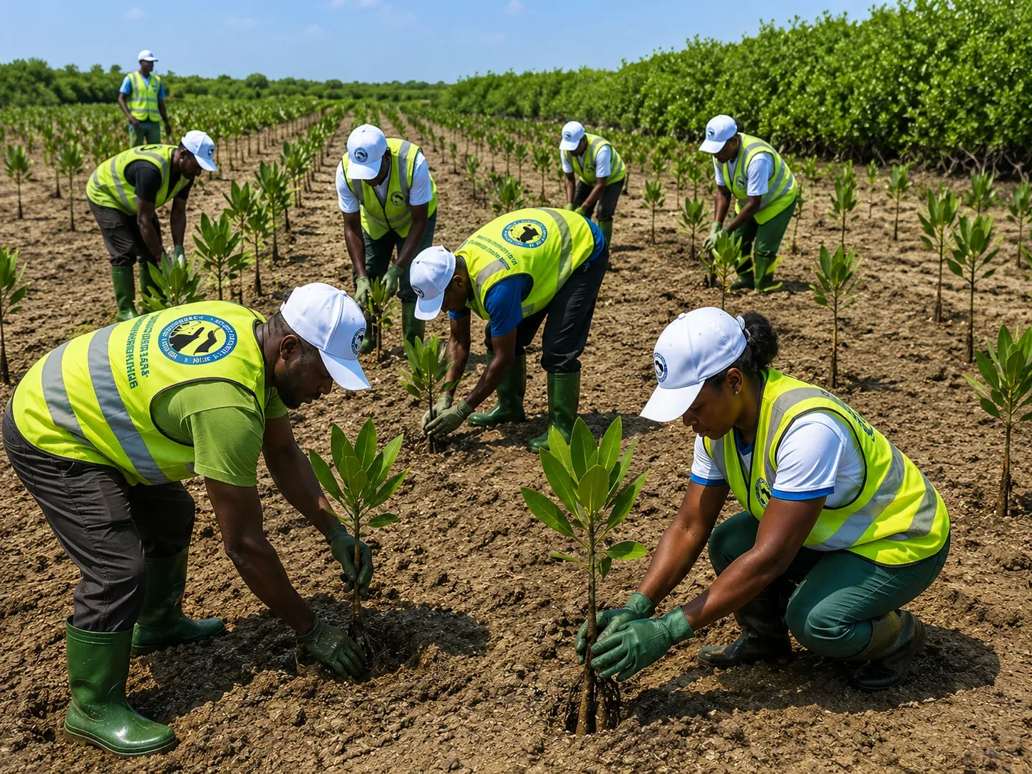 Plantation de mangroves aux abords du lac Ahémé